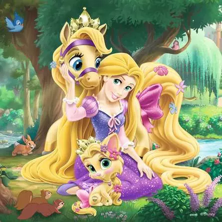 Kinderpuzzle ab 5 Jahren - Palace Pets - Belle, Cinderella und Rapunzel - 49 Teile