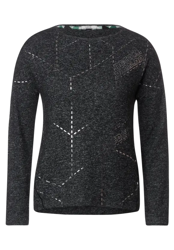 CECIL Langarmshirt mit Folienprint