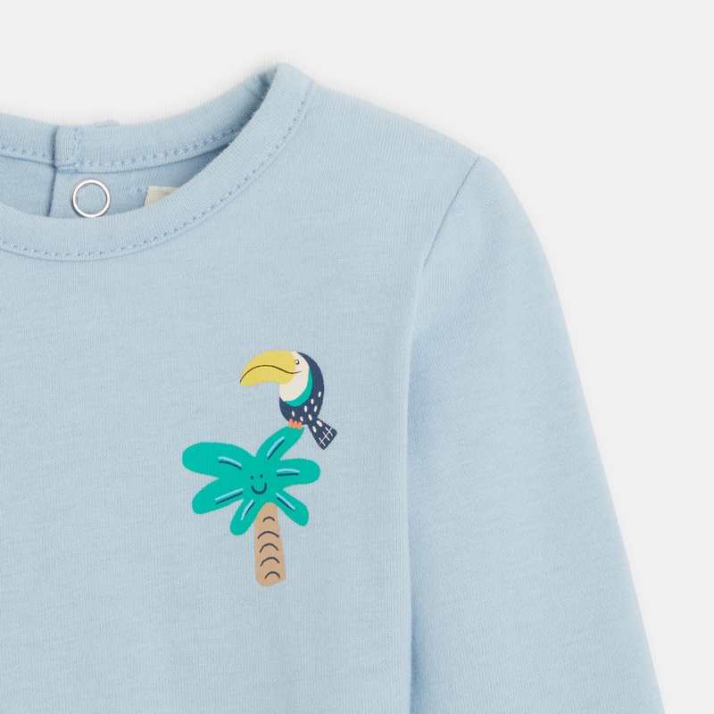 T-shirt bébé bleu tropical Catimini