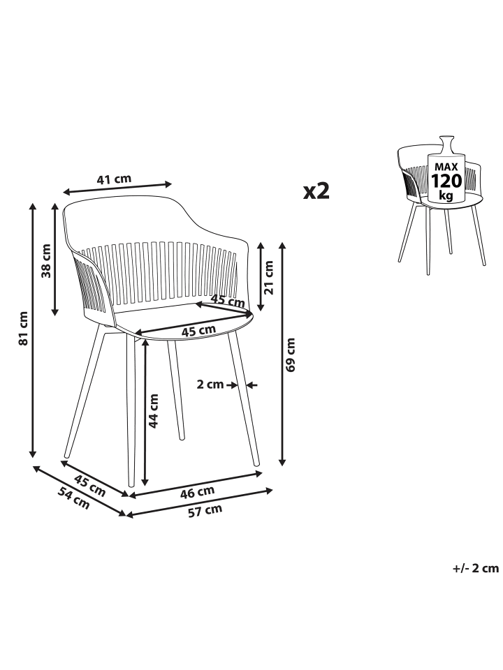 Beliani 2er-Set Esszimmerstuhl BERECA in Rosa/Heller Holzfarbton günstig kaufen onesize