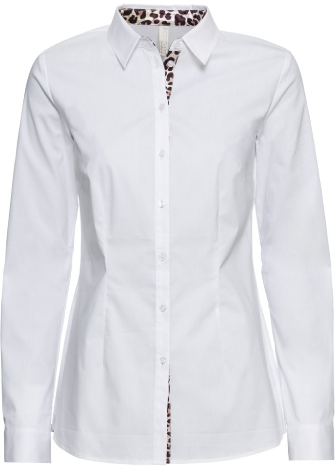 Bluse mit Leo-Satin Einsatz