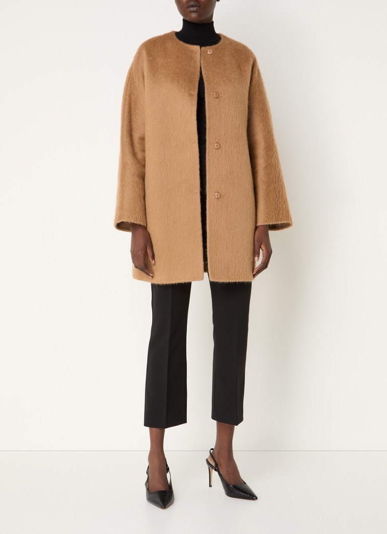 Abrigo MaxMara Fiumana de mezcla de lana de alpaca con cuello chal.