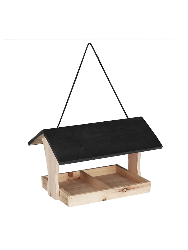 relaxdays Vogelfutterhaus in Schwarz/ Natur günstig kaufen onesize