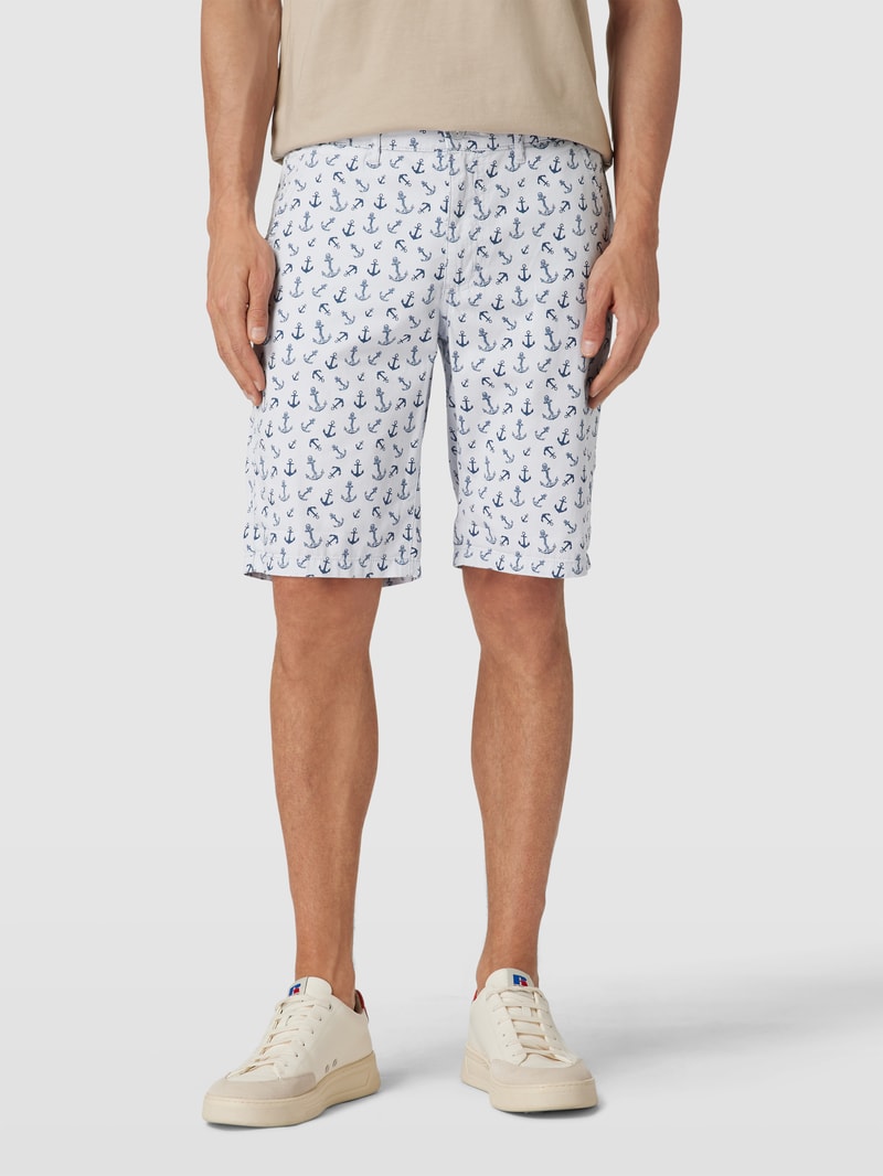 Bermudas mit Allover-Print in hellblau