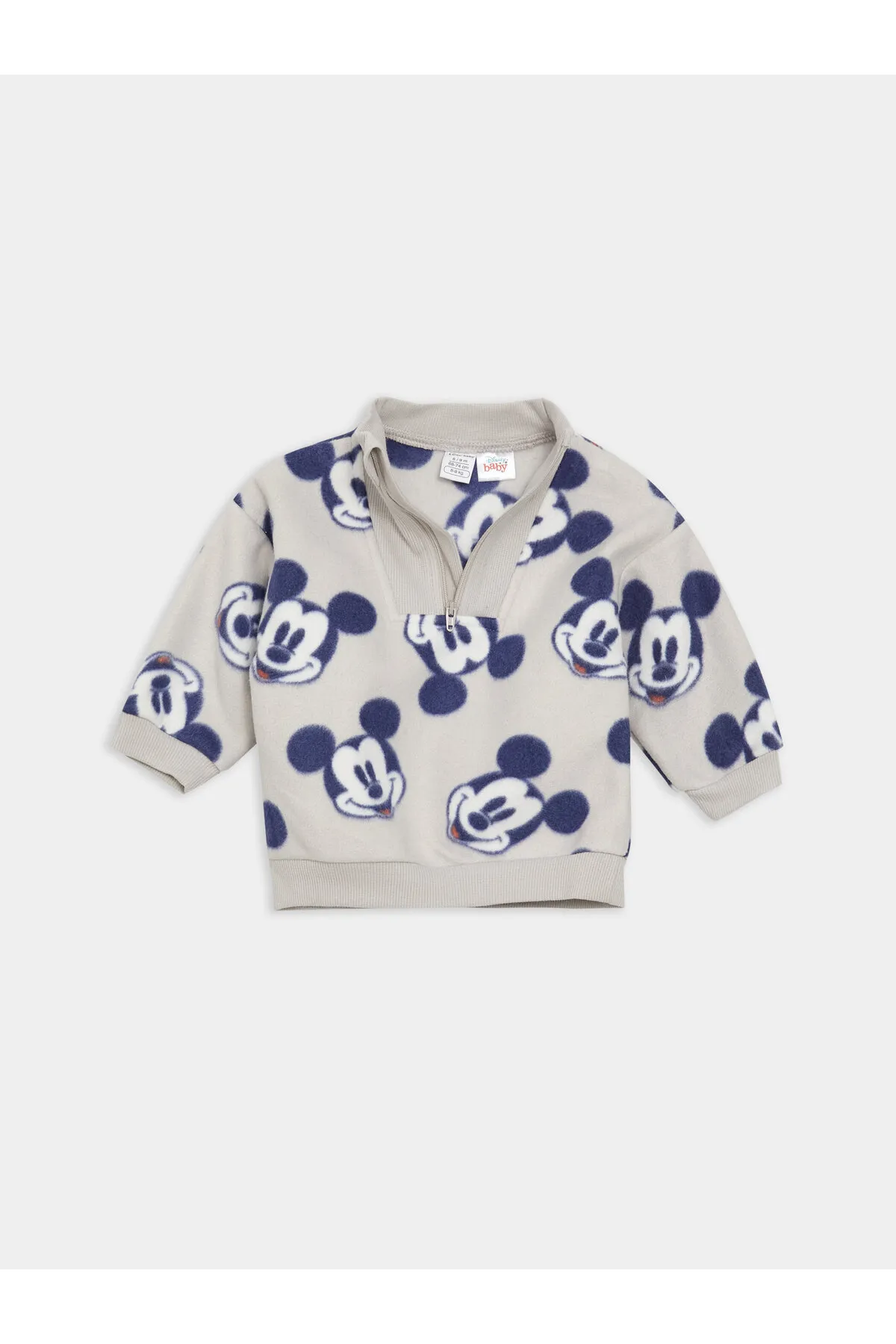 LC Waikiki  Zweiteiliges Set aus Sweatshirt und Jogginghose aus Fleece mit hohem Kragen und Mickey-Mouse-Muster für Babys