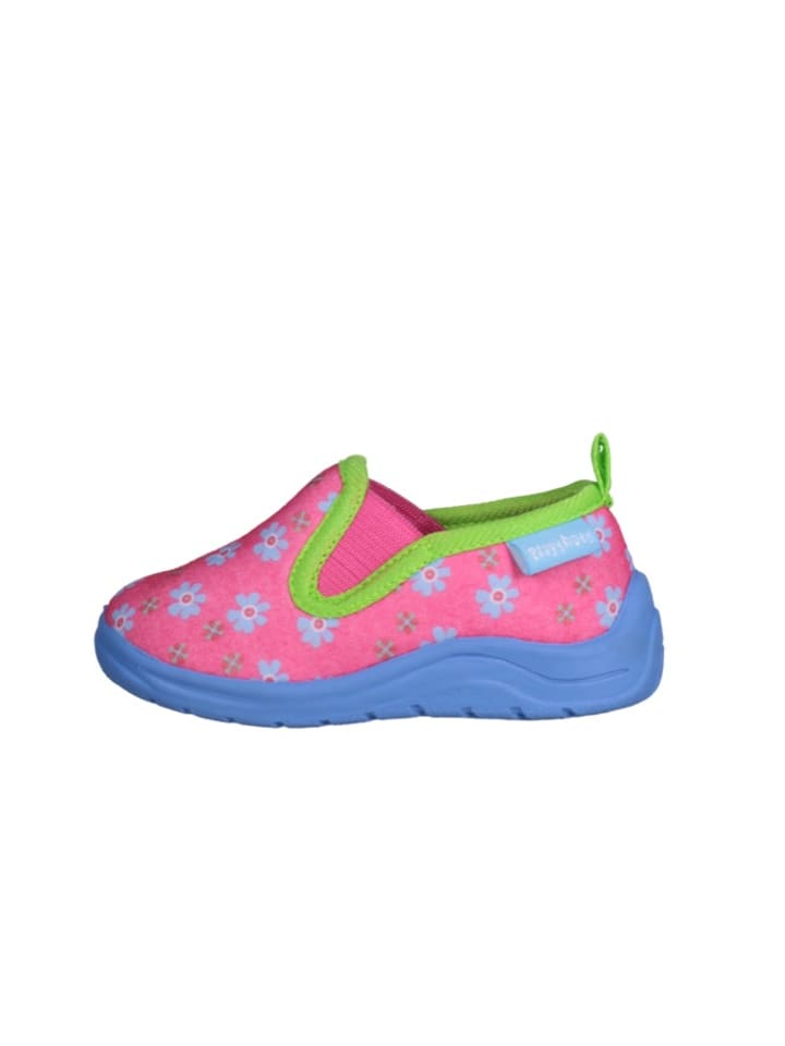 Playshoes Hausschuh Blumen in Pink günstig kaufen