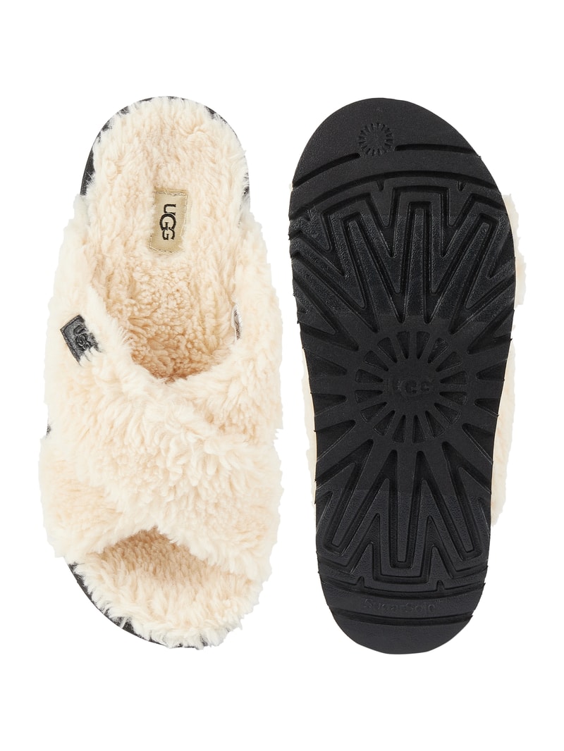 Hausschuhe aus Woll-Lyocell-Mix Modell 'Fuzz Sugar' in beige