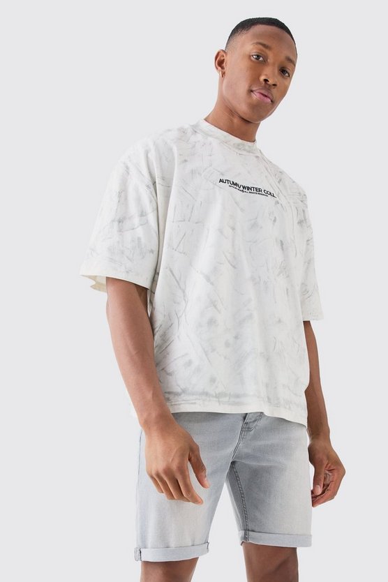Hellgraue Skinny Stretch Jeansshorts