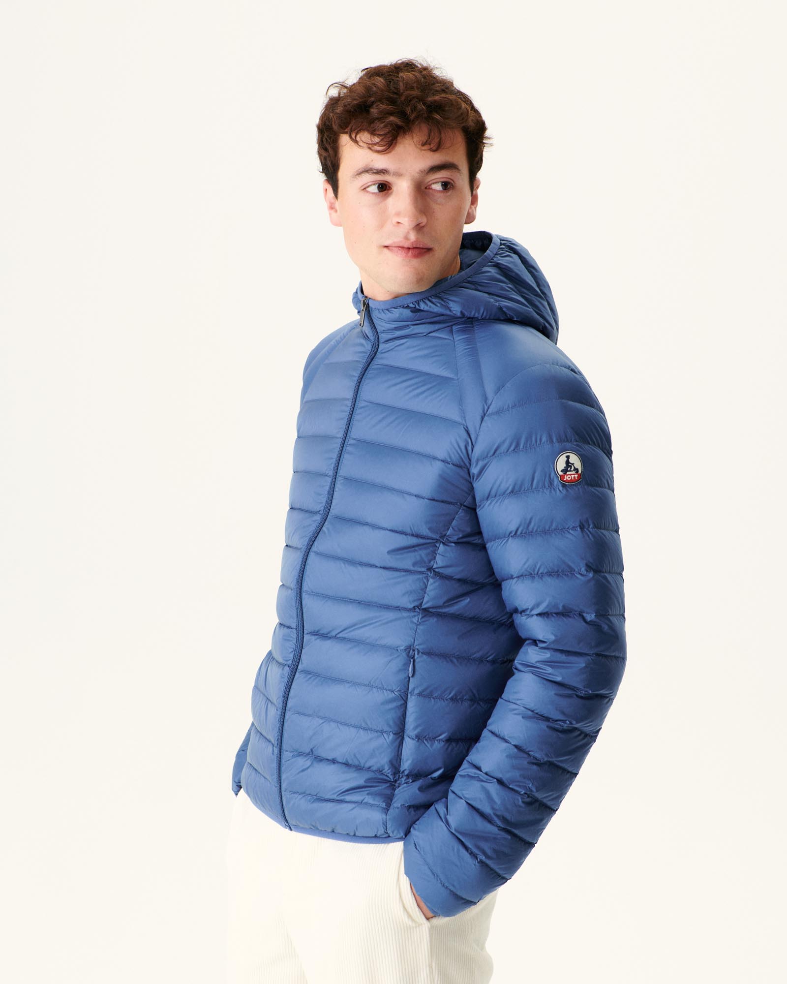 Doudoune légère à capuche Bleu jeans Nico