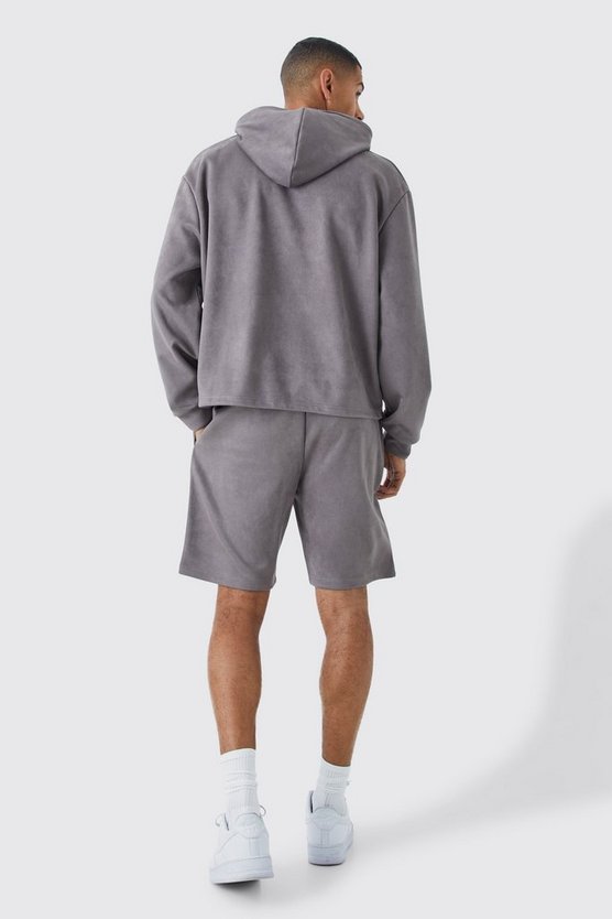 Lockere mittellange Shorts aus Wildlederimitat