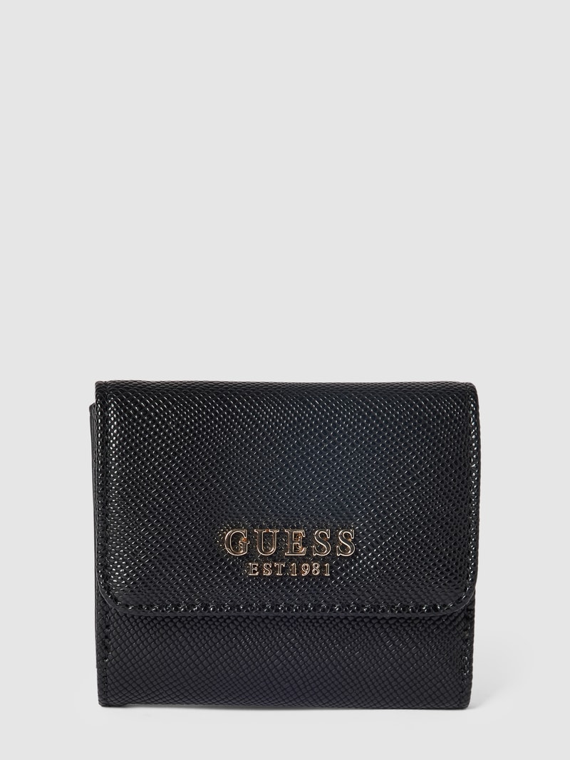 Portemonnaie mit Label-Details Modell 'LAUREL' in schwarz