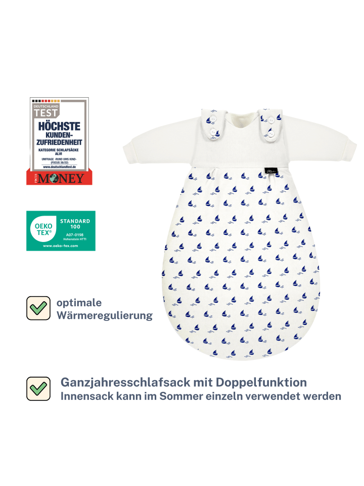 Alvi Schlafsack Baby Mäxchen 2teilig Exclusiv in Little Sailer günstig kaufen