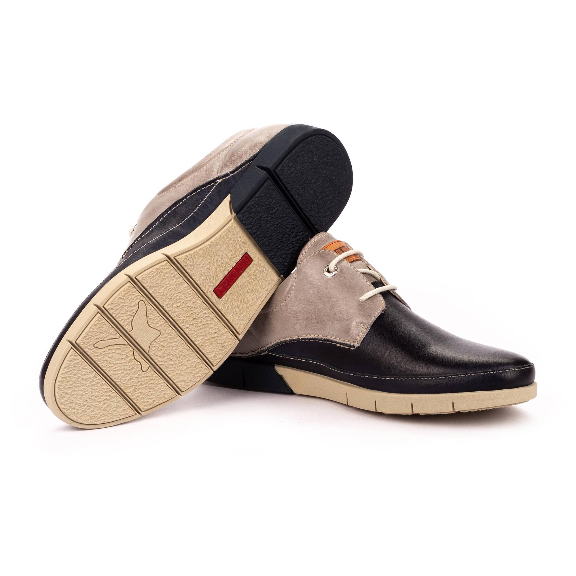Dwukolorowe buty sznurowane - NIEBIESKIE