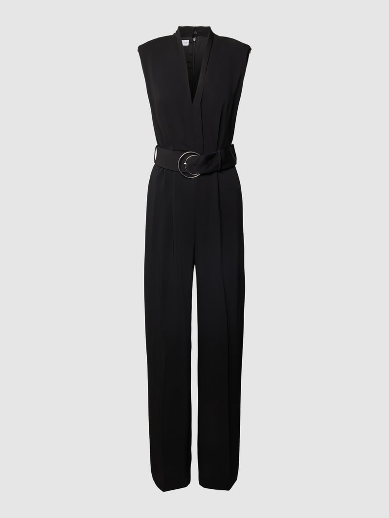 Jumpsuit mit Bindegürtel Modell 'ATENA' in schwarz