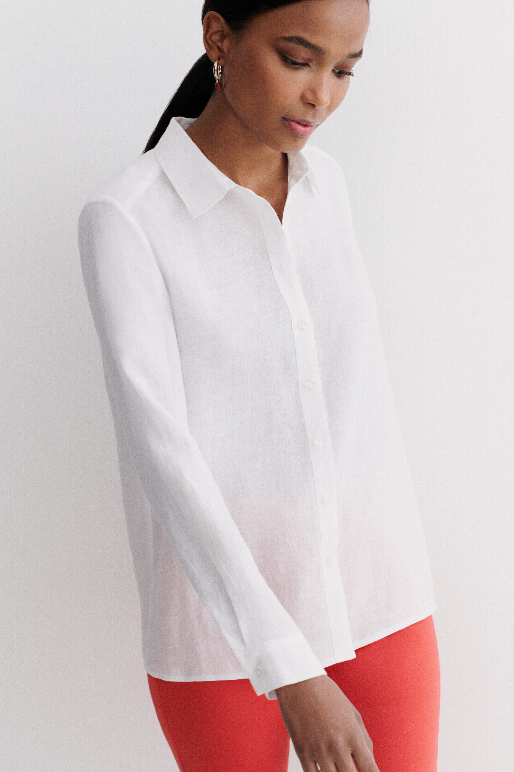 chemise brenda 100% lin blanc femme