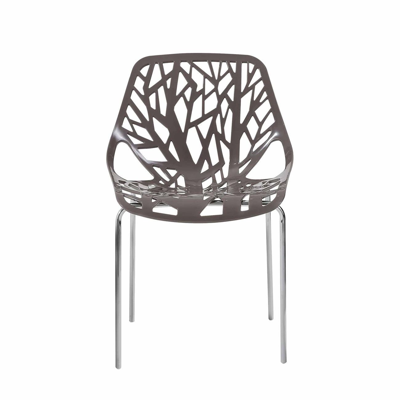 Makika Esszimmerstuhl Retro Stuhl Design-Stuhl - CALUNA 4er Set in Grau