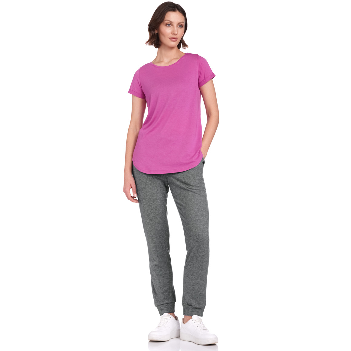Damen Yoga-T-Shirt mit Rundhals