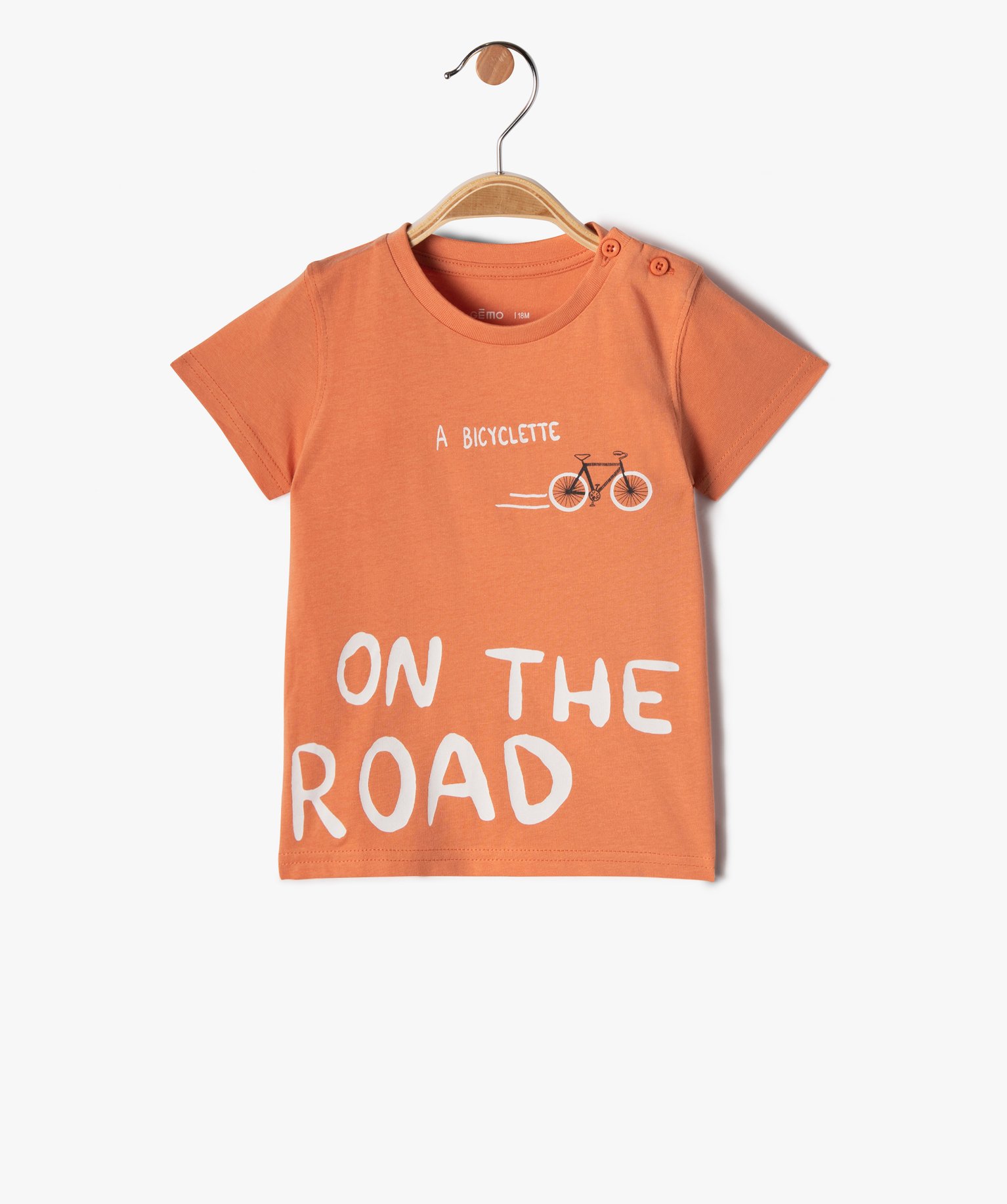 Tee-shirt bébé Garçon à manches courtes et motif orange | GEMO