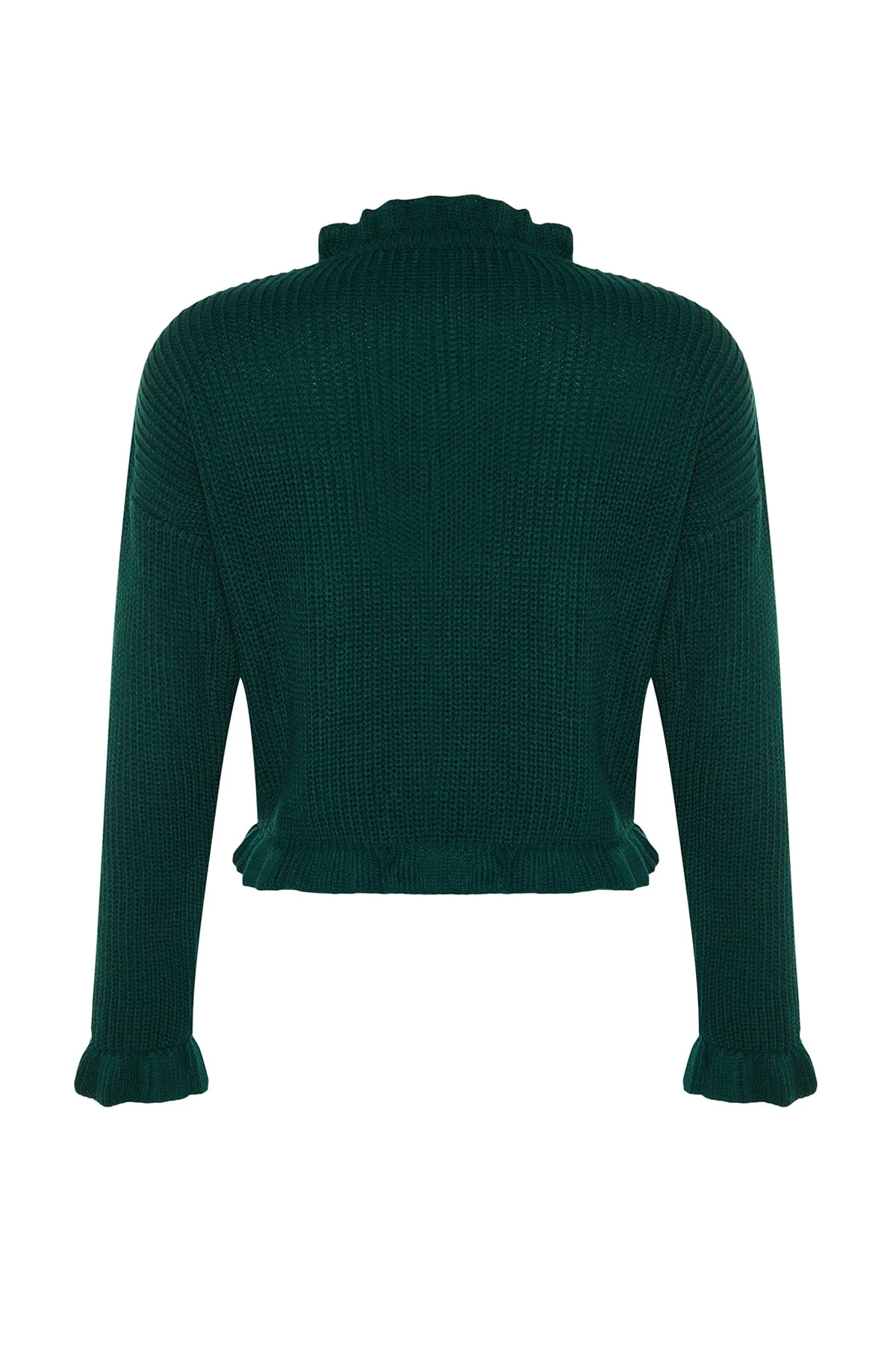 Trendyol Collection  Smaragdgrüner kurzer Strickpullover TWOAW22KZ0530