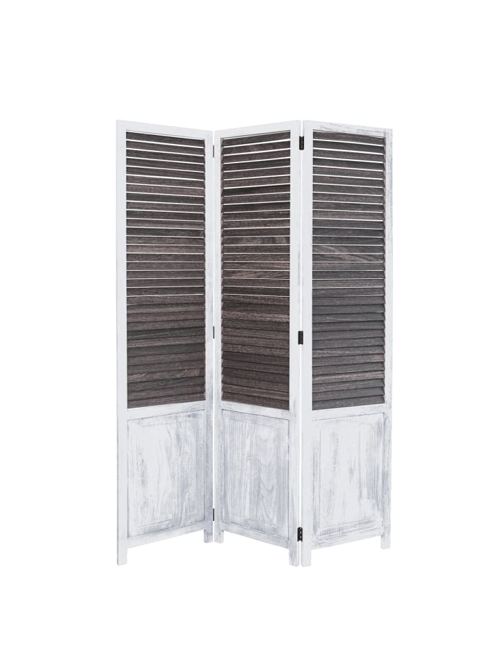 Homestyle4u 3-tlg. Paravent in Weiß mit Schwarz 120x170 günstig kaufen onesize