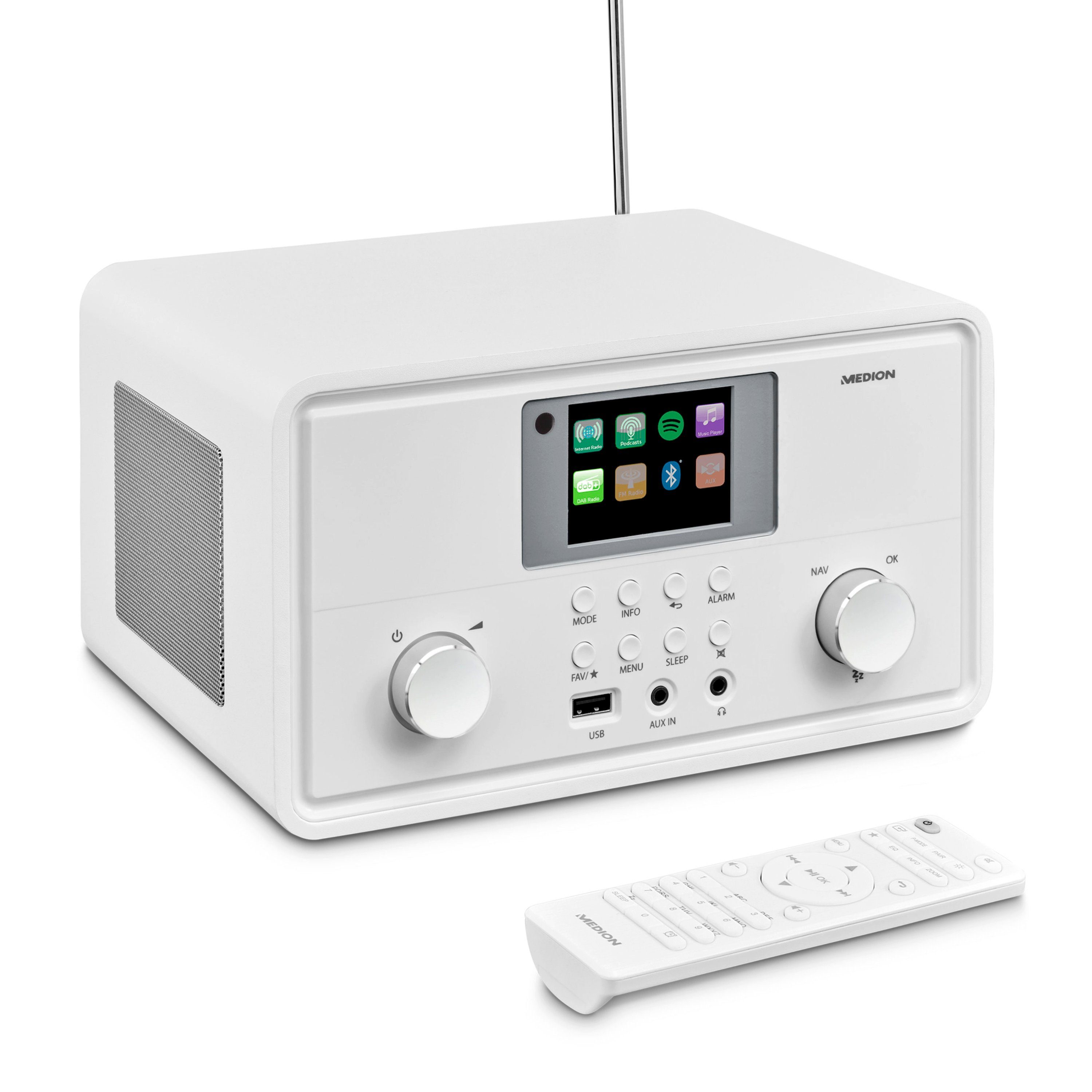 Medion® Internet-Radio (AM/FM, DAB+, MW/UKW, Spotify, 10 W, MD88069)