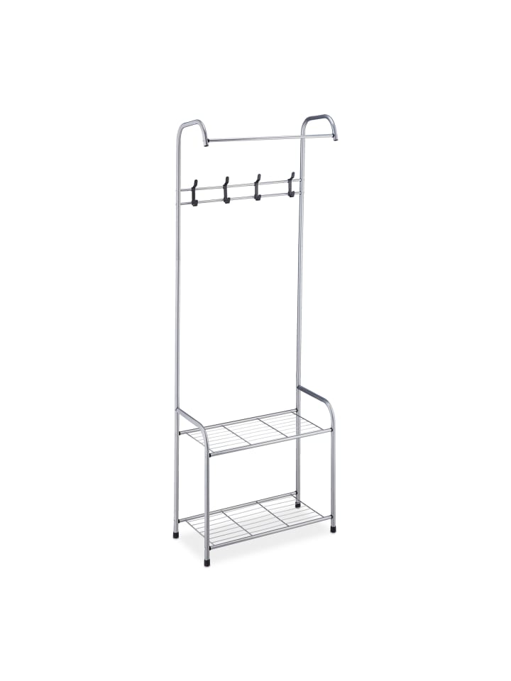 relaxdays Garderobe in Grau - (B)60 x (H)173 x (T)31 cm günstig kaufen onesize