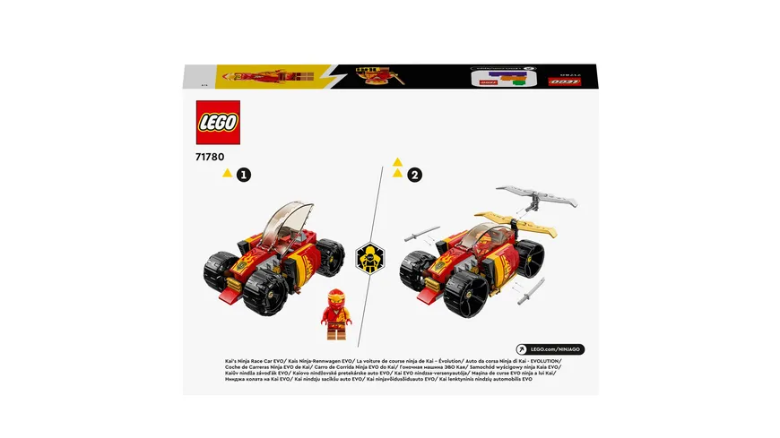 LEGO NINJAGO 71780 Kais Ninja-Rennwagen EVO Spielzeug mit Minifigur