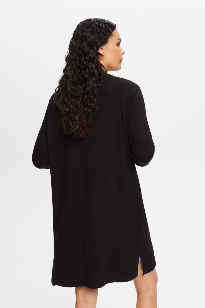 Langer, offener Cardigan aus Wollmix