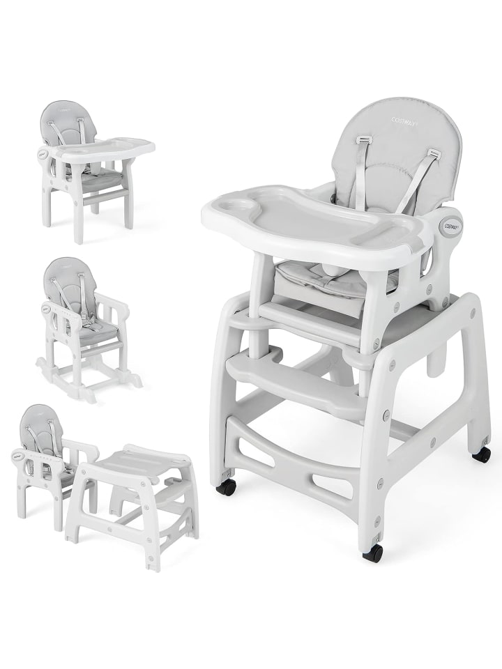 COSTWAY 3 in 1 Hochstuhl in Grau günstig kaufen 51 cm
