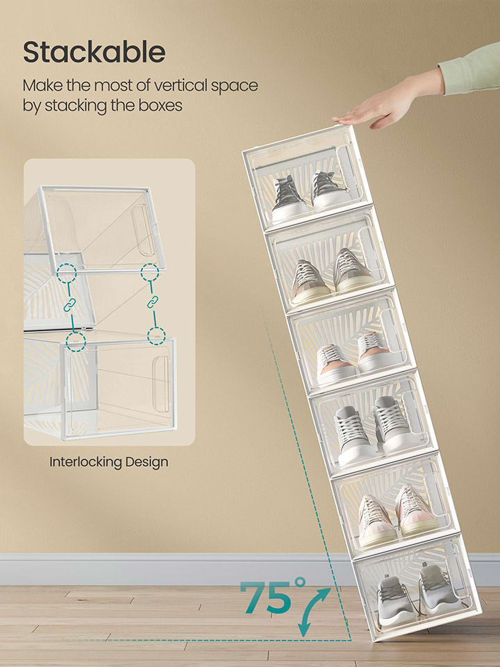 Songmics 12er-Set: Schuhboxen in Transparent - (B)35 x (H)19 x (T)25,5 cm günstig kaufen onesize