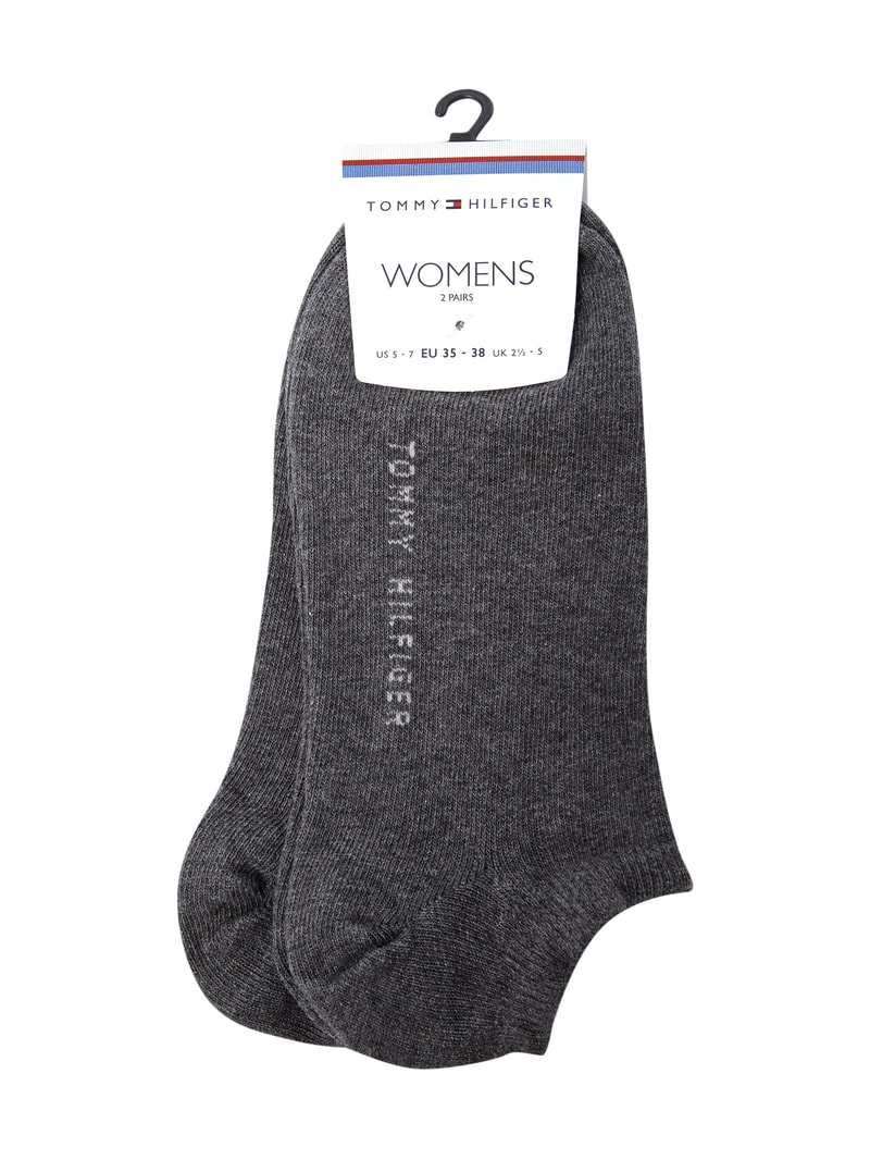 Sneakersocken im 2er-Pack in mittelgrau meliert