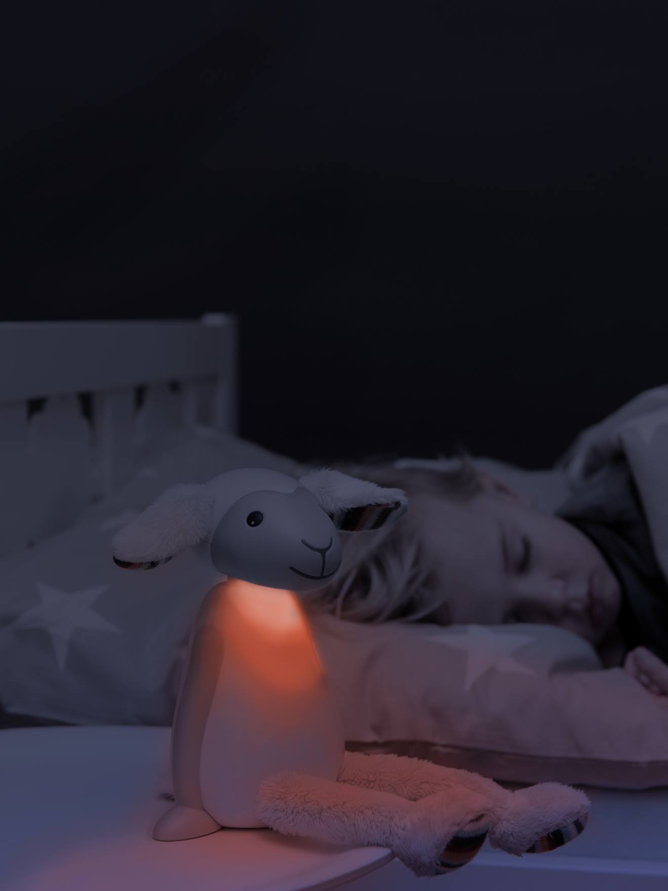 Peluche veilleuse et liseuse Fin le mouton ZAZU gris