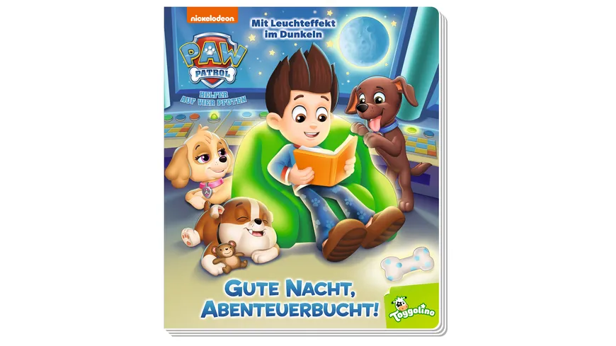 PAW Patrol: Gute Nacht, Abenteuerbucht! - Pappbilderbuch mit Leuchteffekt im Dunkeln