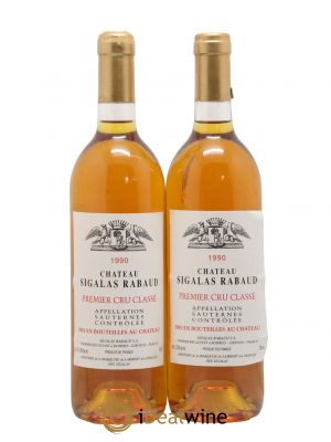 Château Sigalas Rabaud 1er Grand Cru Classé  1990 - Lot de 2 Bouteilles