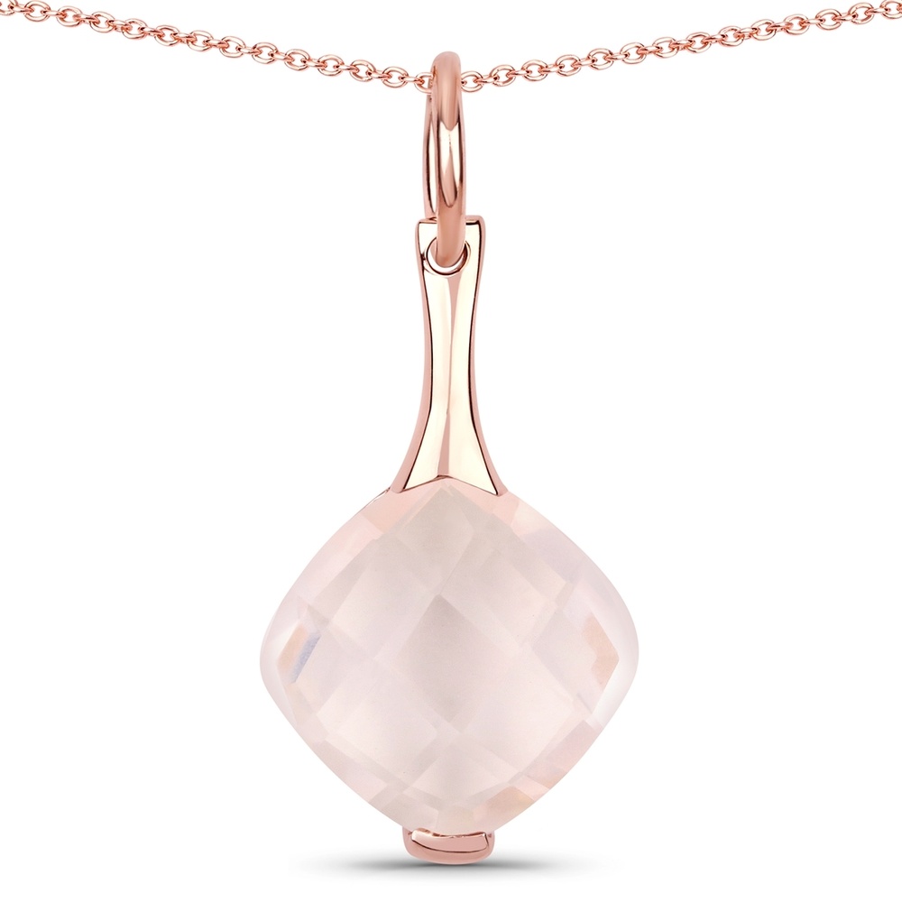 Rafaela Donata Chaîne Argent sterling Quartz rose en Or rose Bijoux