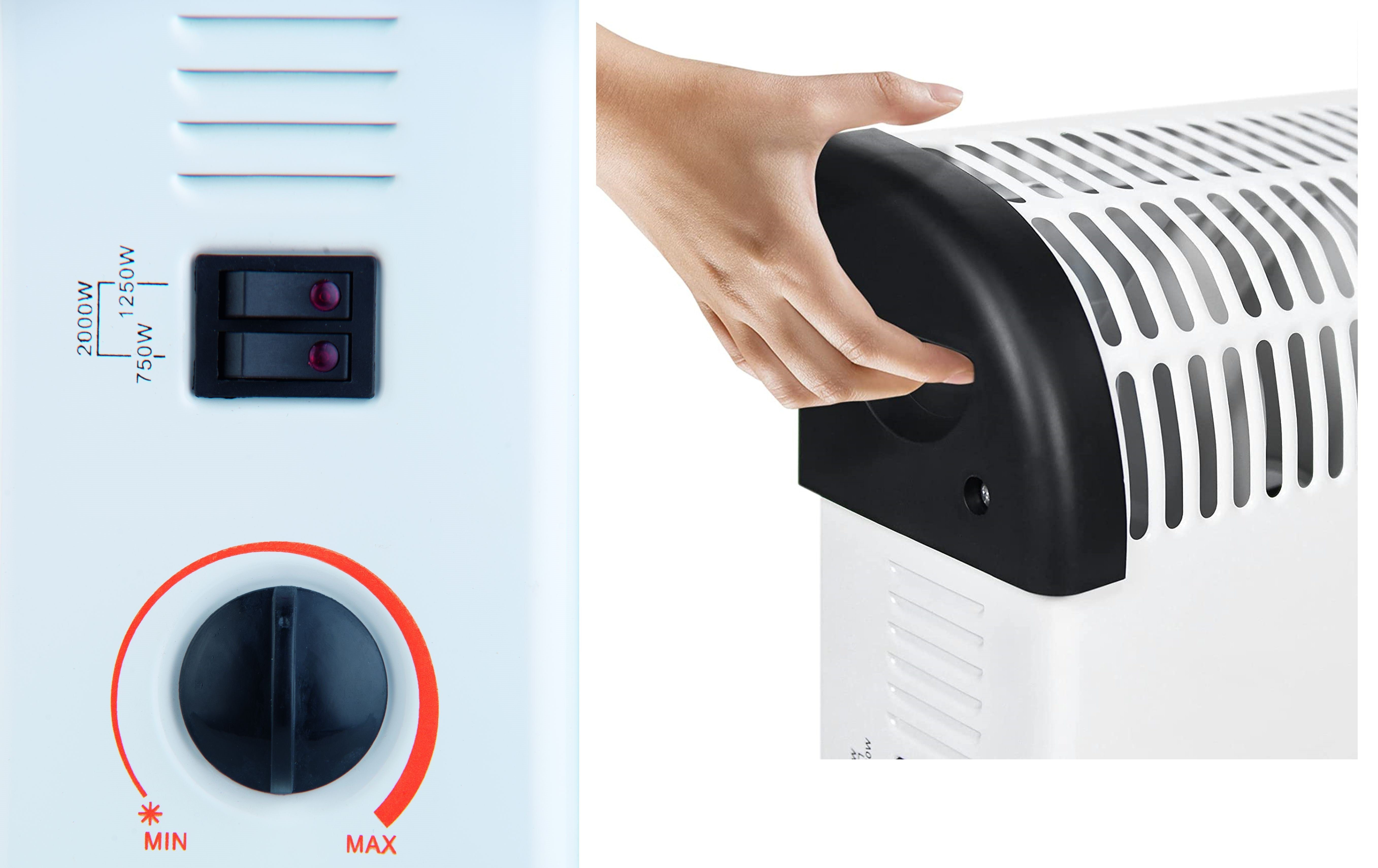 JUNG Konvektor ALPIN Heizung Elektro Mobil, Konvektor Konvektorheizung Elektroheizung, 2000 W, Energiesparend, Heizgerät, Elektrische Heizung Wohnzimmer Heizlüfter