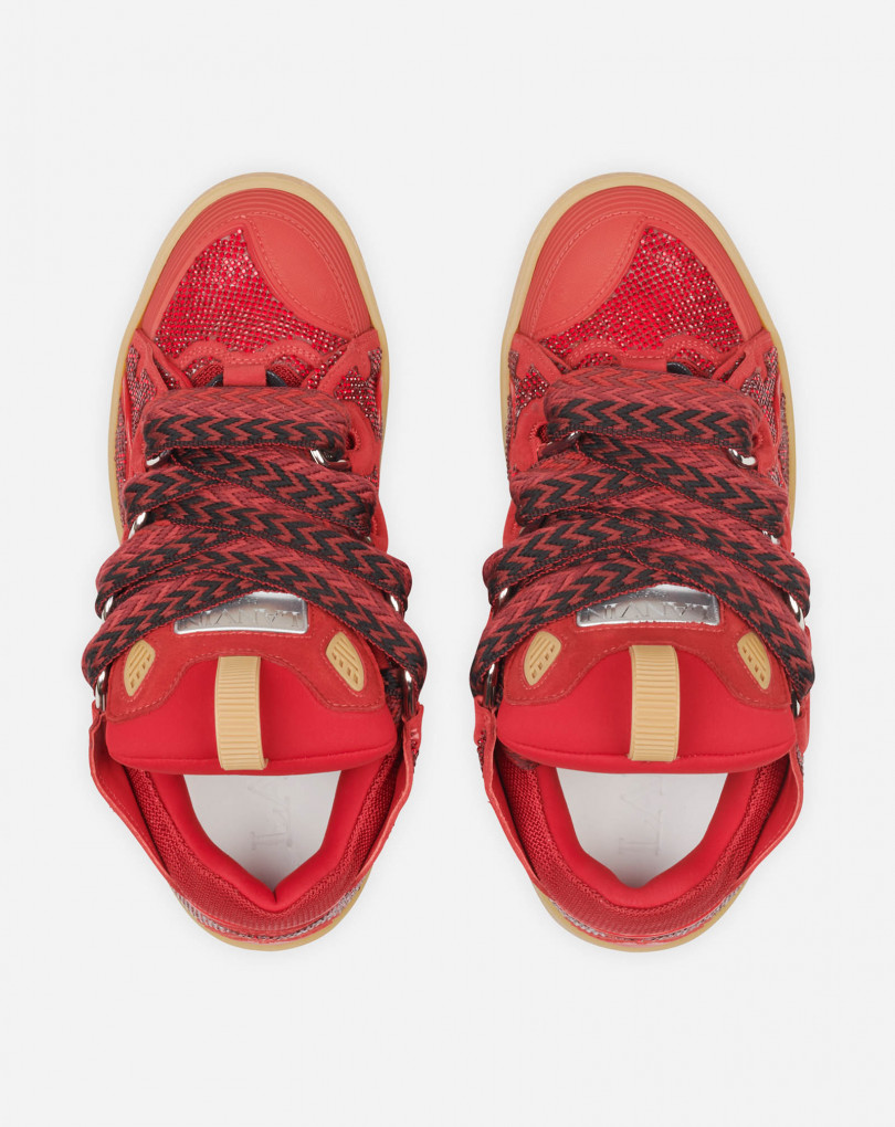 SNEAKERS CURB EN CUIR ET STRASS