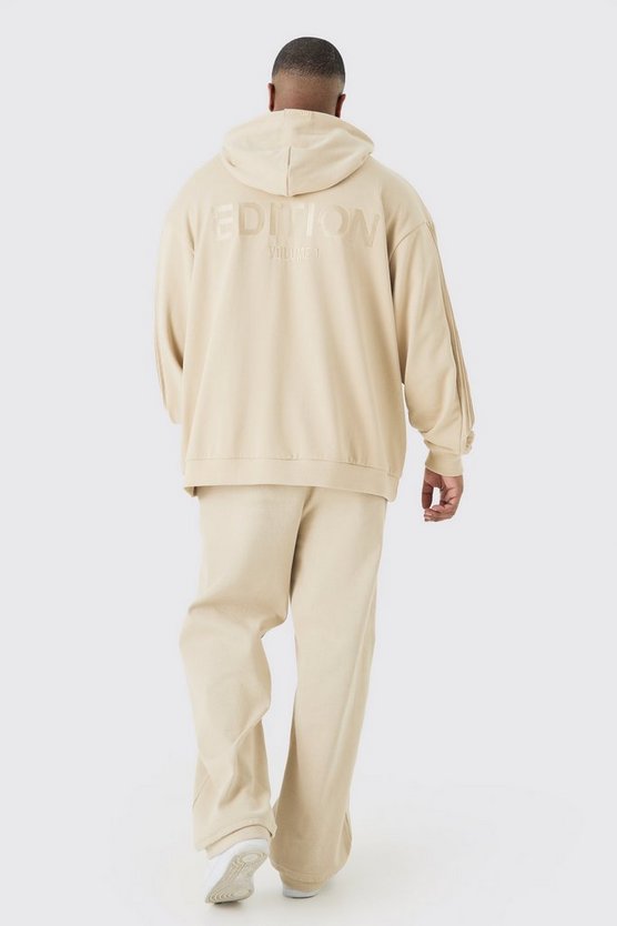 Plus gerippte Edition Jogginghose mit geteiltem Saum