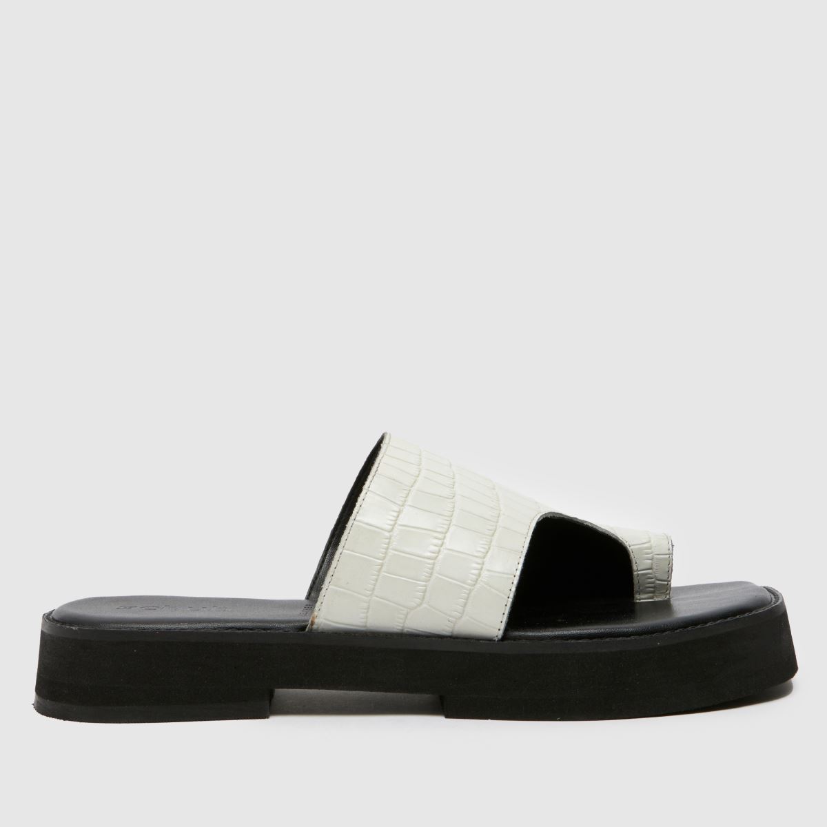Schuh Tori vastag krokodilbőr szandál fehér színben