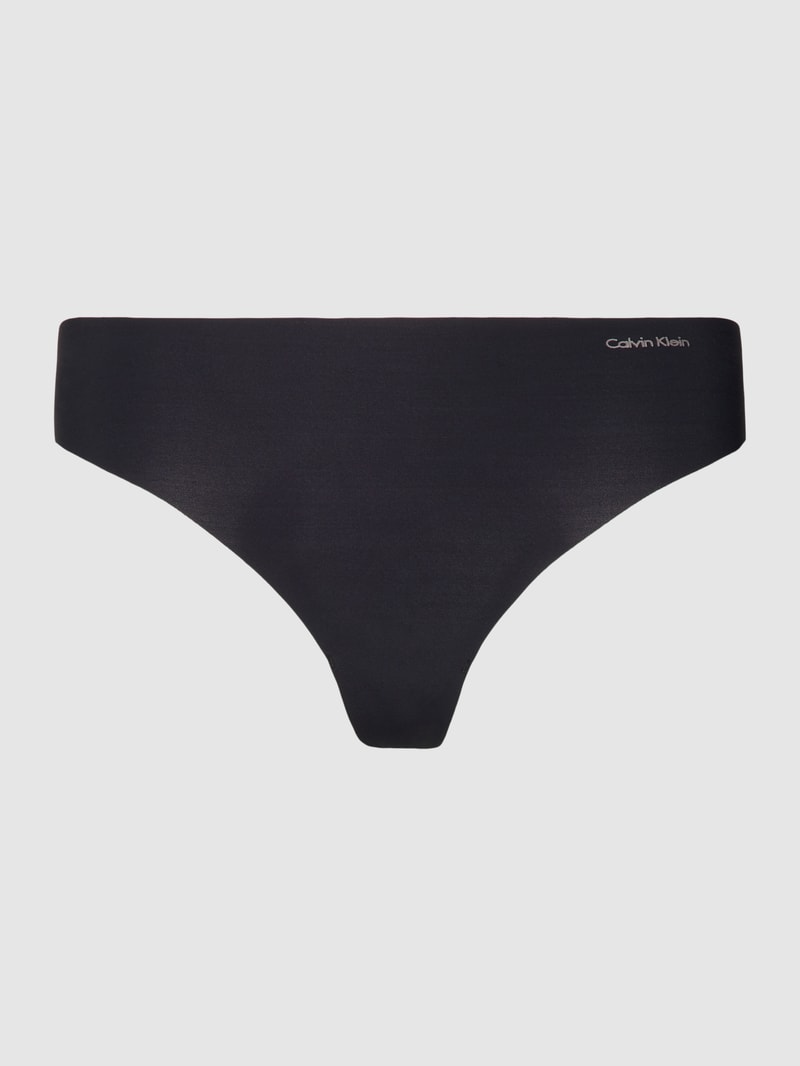 String in unifarbenem Design mit Label-Detail in schwarz