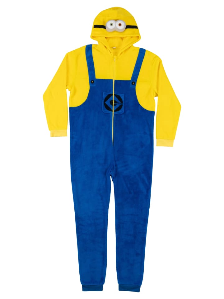 Minions Minions Kostüm Overall mit Kapuze Onesie Jumpsuit Einteiler in Mehrfarbig günstig kaufen