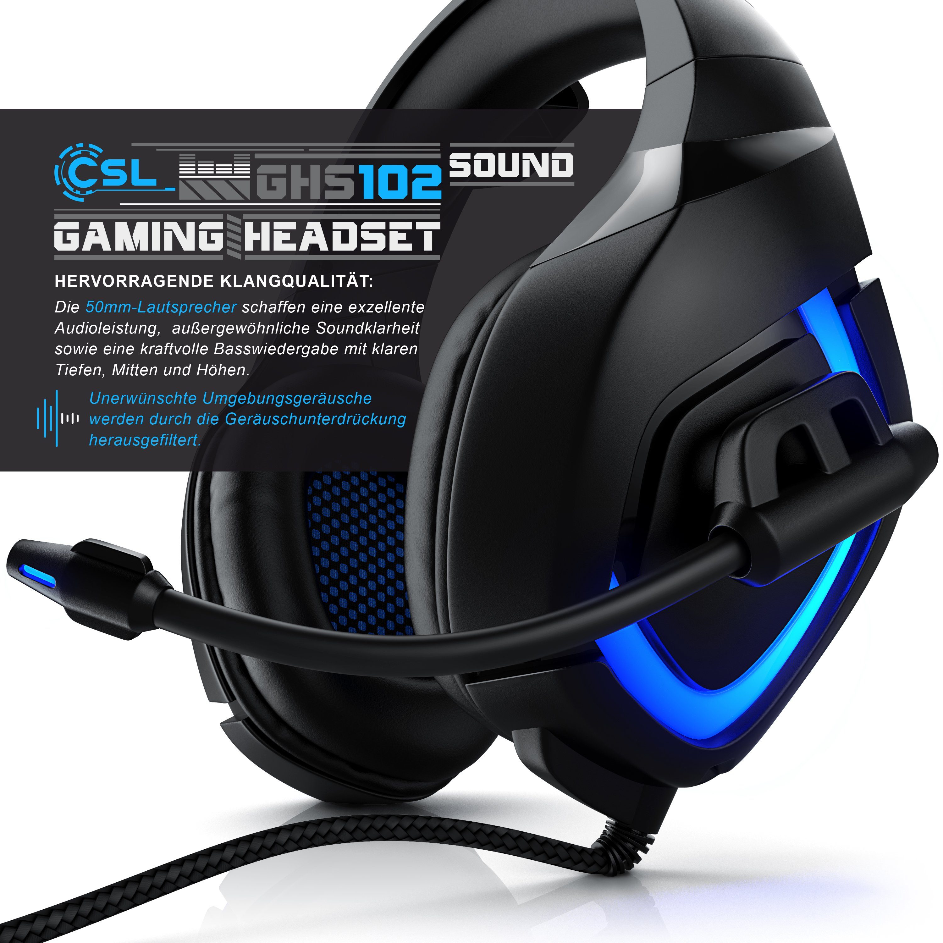 CSL Gaming-Headset (USB Kopfhörer 