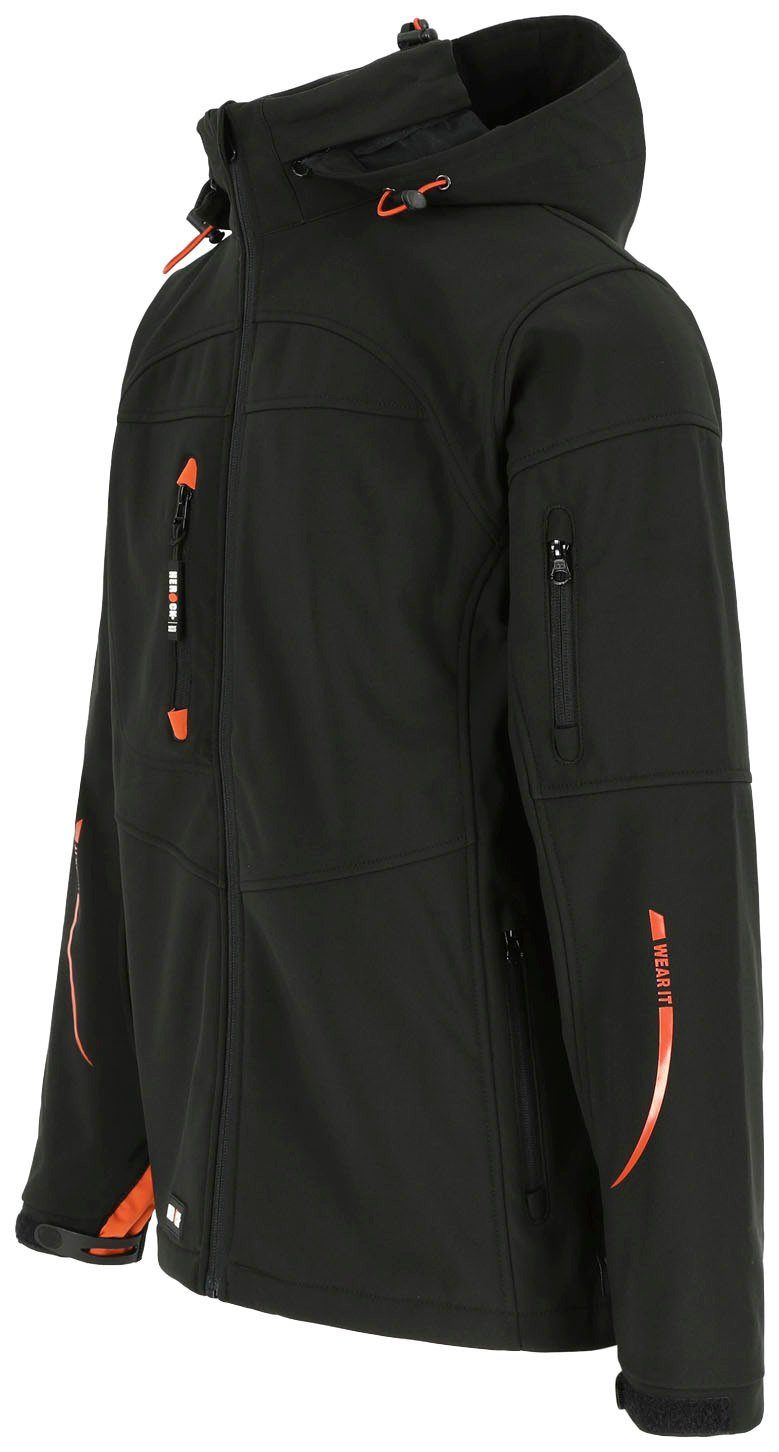 Herock Softshelljacke Poseidon Wasserabweisend, winddicht und atmungsaktiv, abtrennbare Kapuze