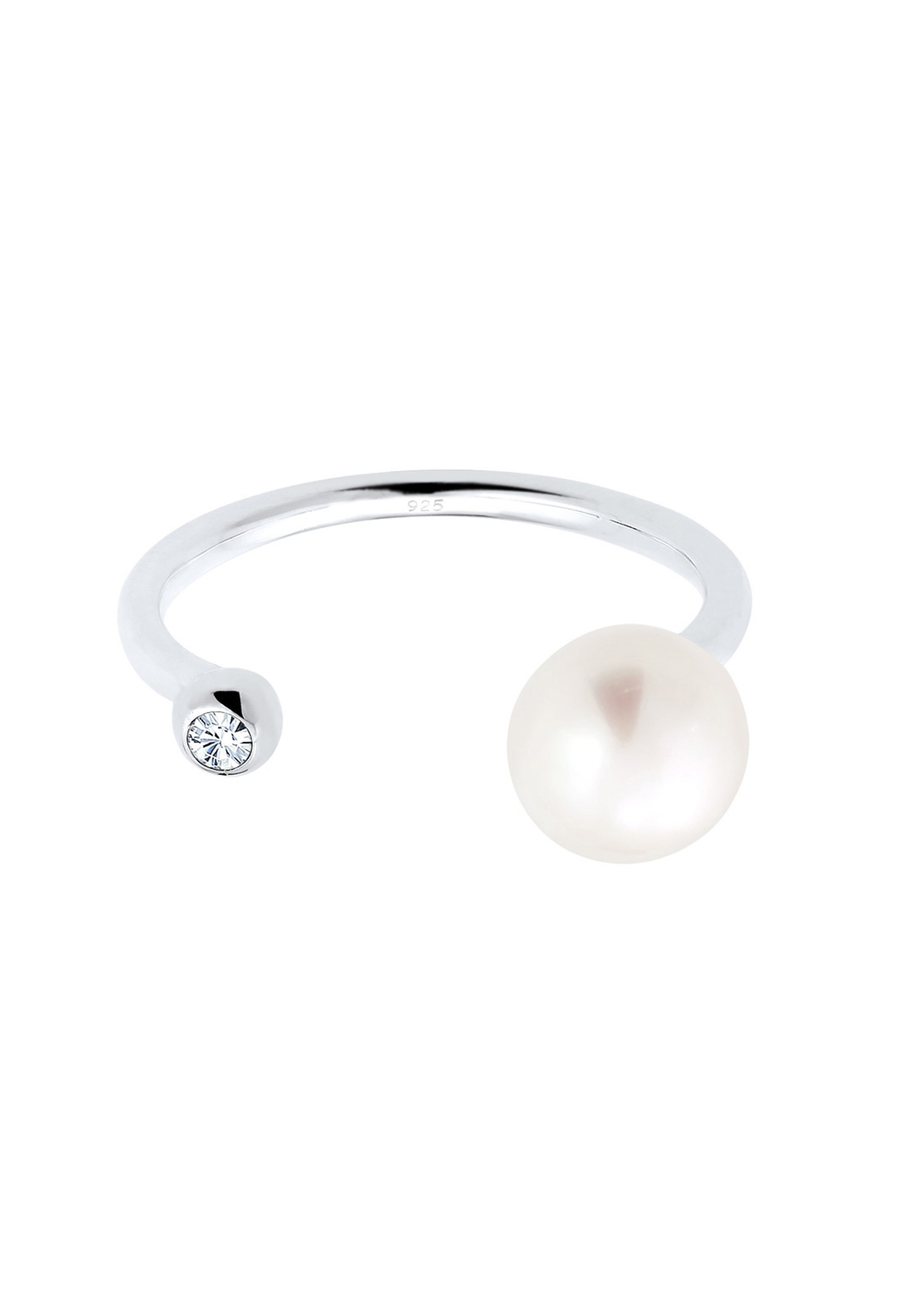 Anillo Elli Geo para mujer (925/1000) Plata Cristal Perla cultivada de agua dulce