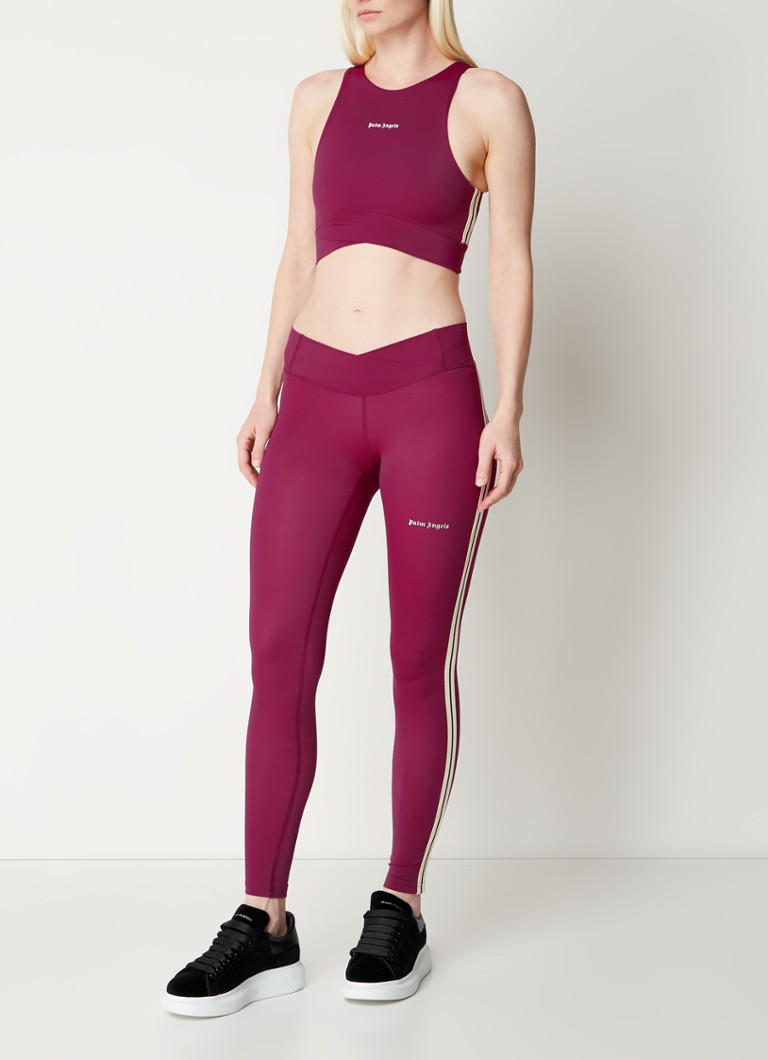 Legginsy sportowe Palm Angels ze średnim stanem i logo