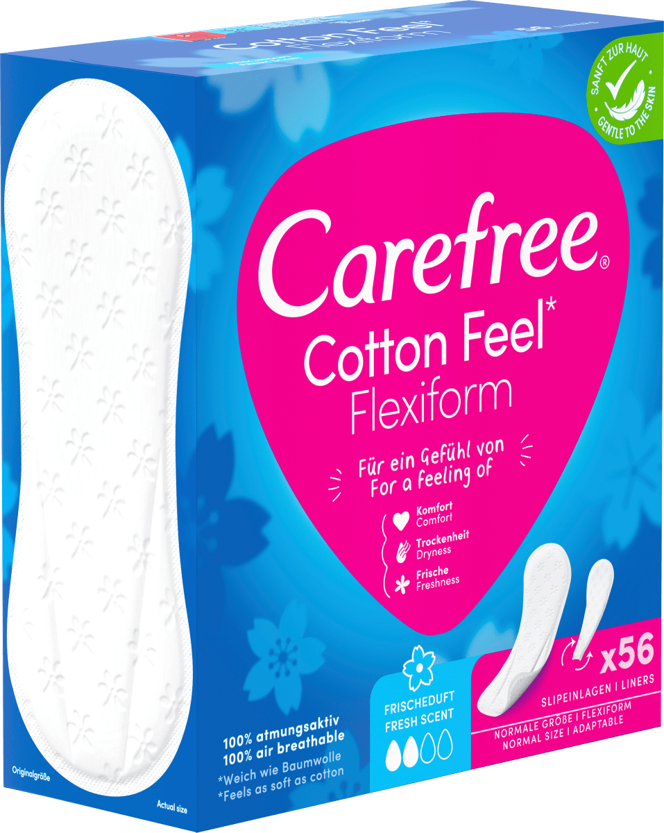Slipeinlagen Cotton Feel Flexiform mit Frischeduft, 56 St