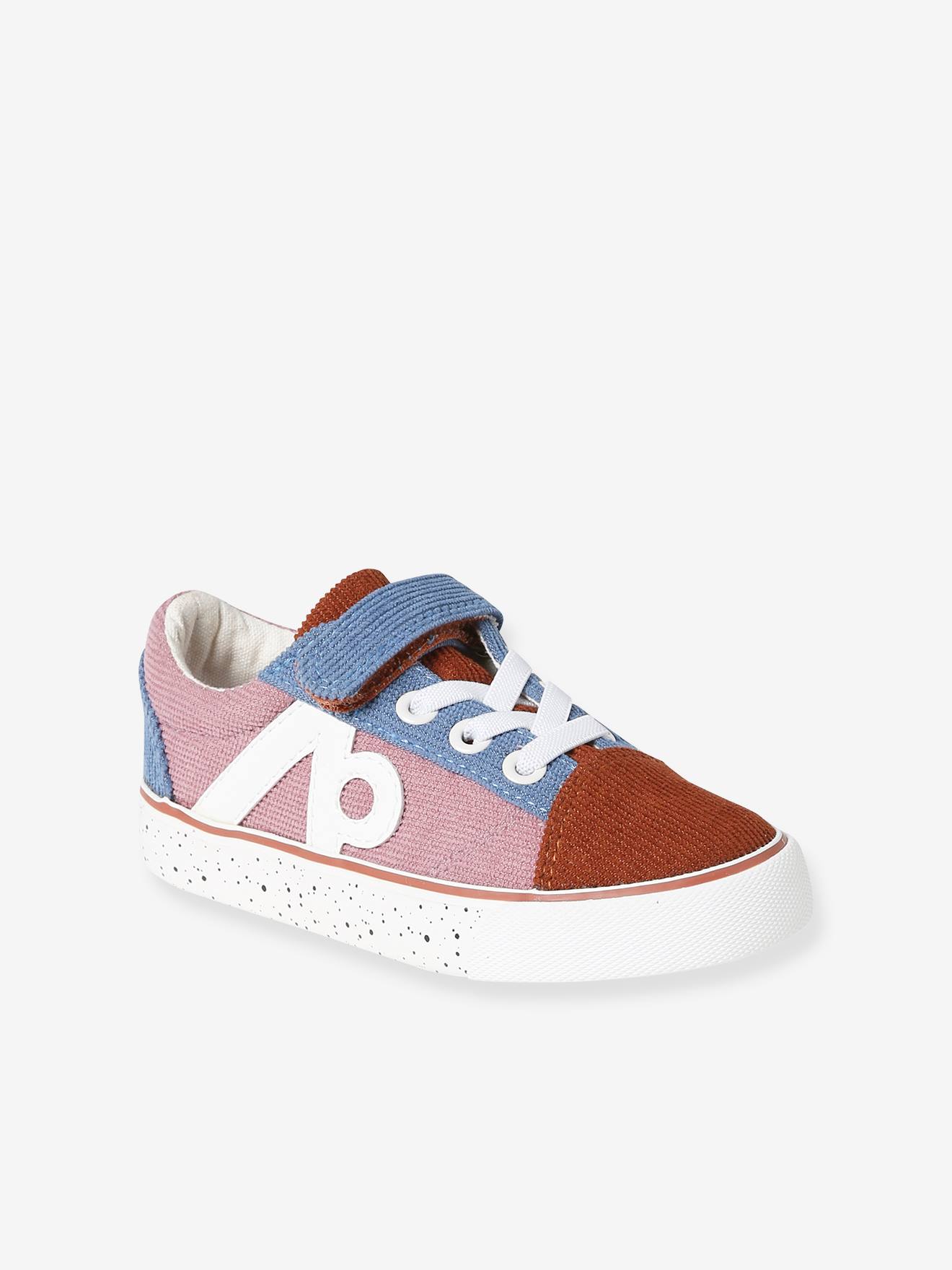 Baskets velours fille collection maternelle lilas