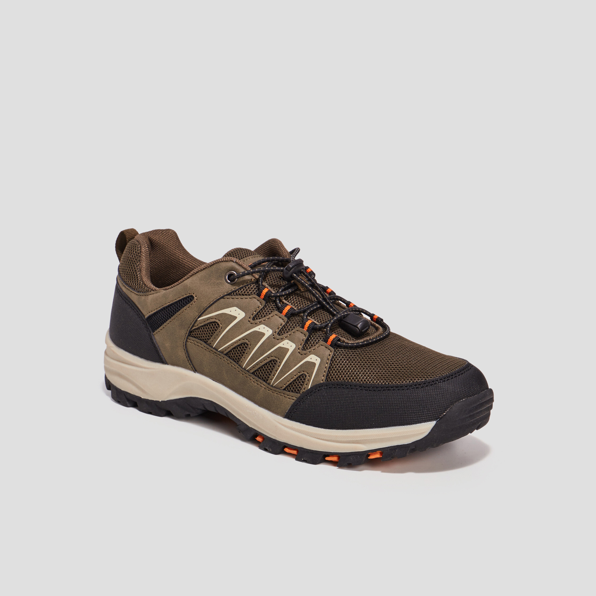 Baskets running à lacets Trappeur vert kaki homme | La Halle