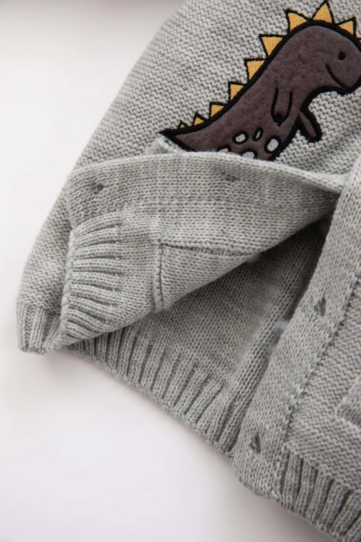 DeFacto  Gemusterter Strick-Cardigan mit Kapuze für Babys