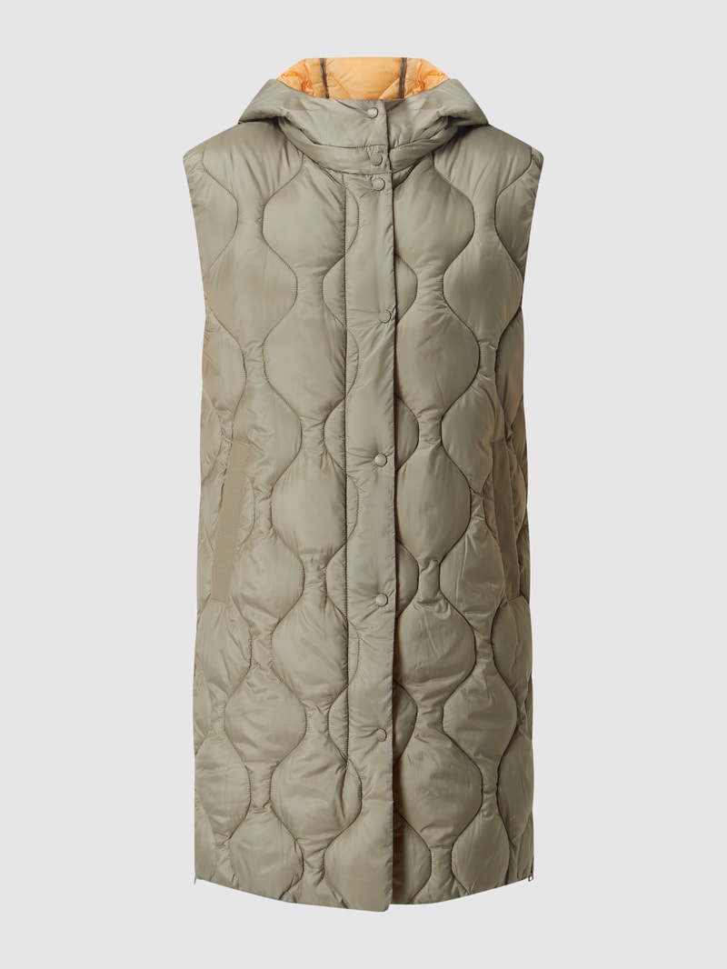Longweste mit Kapuze in khaki